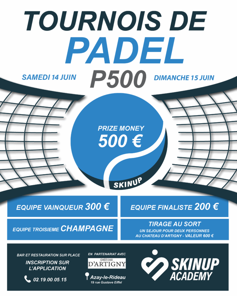 découvrez nos stages de padel au château d'artigny : améliorez votre technique dans un cadre prestigieux, profitez d’un coaching professionnel et vivez une expérience sportive inoubliable en pleine nature.