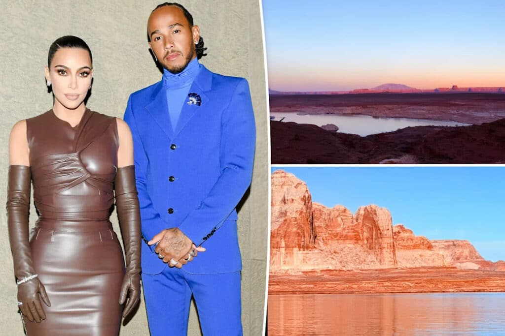 découvrez l'escapade romantique de kim kardashian et lewis hamilton en arizona, entre paysages désertiques et moments complices.